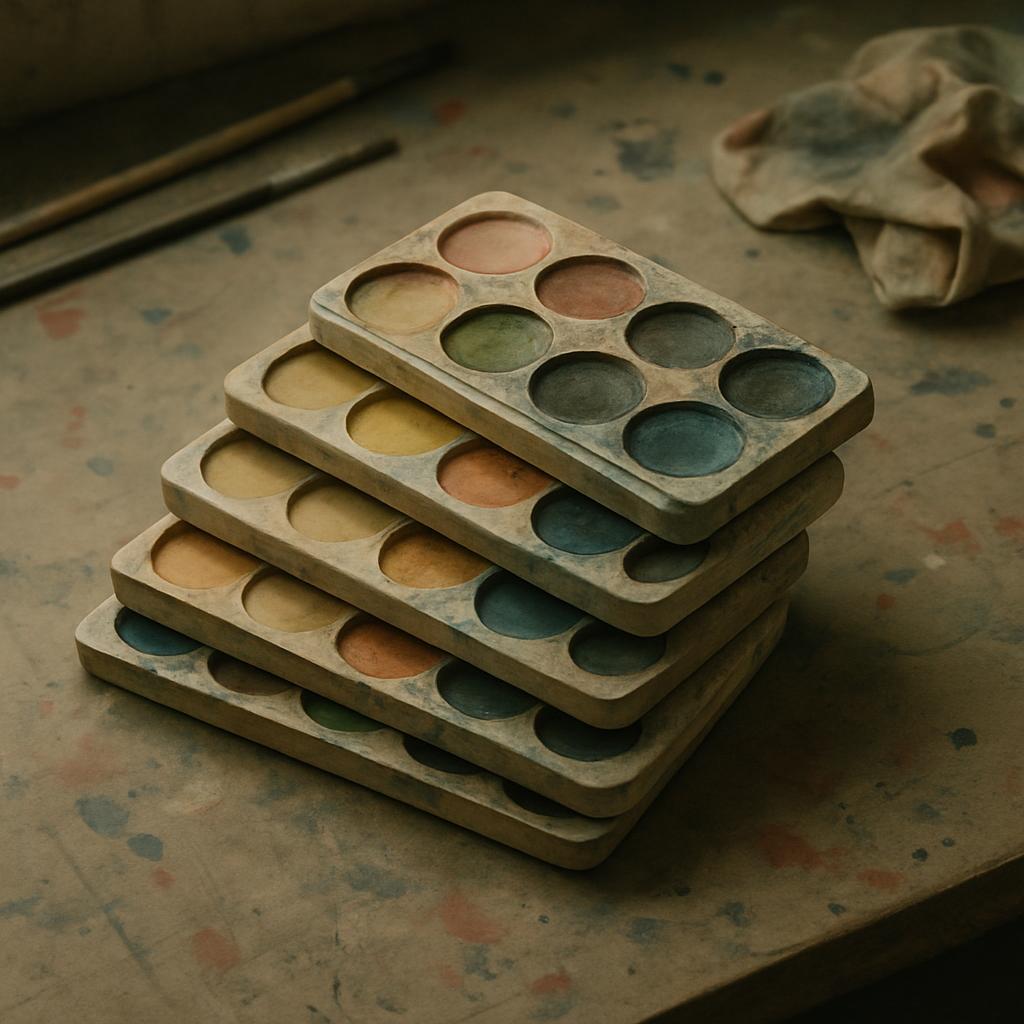 Watercolor paints set.